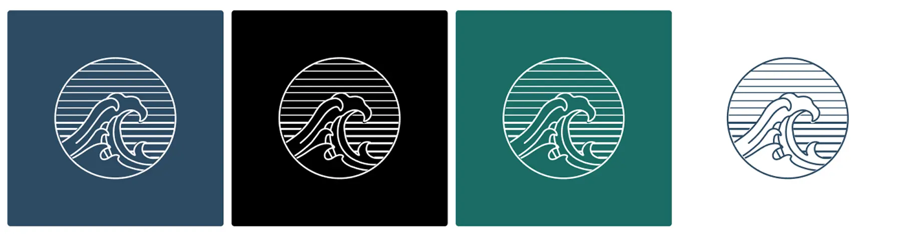Wave logo colour and contrast variants