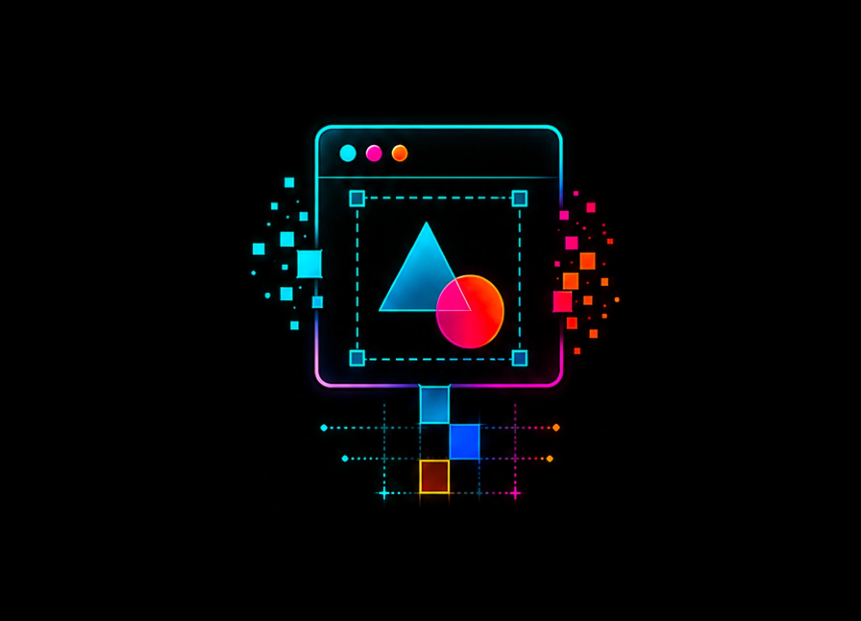 Futuristic dashboard icon representing branding and logo design