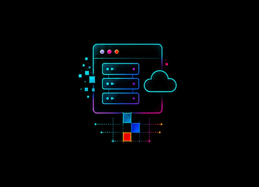 Futuristic dashboard icon representing WordPress hosting and support